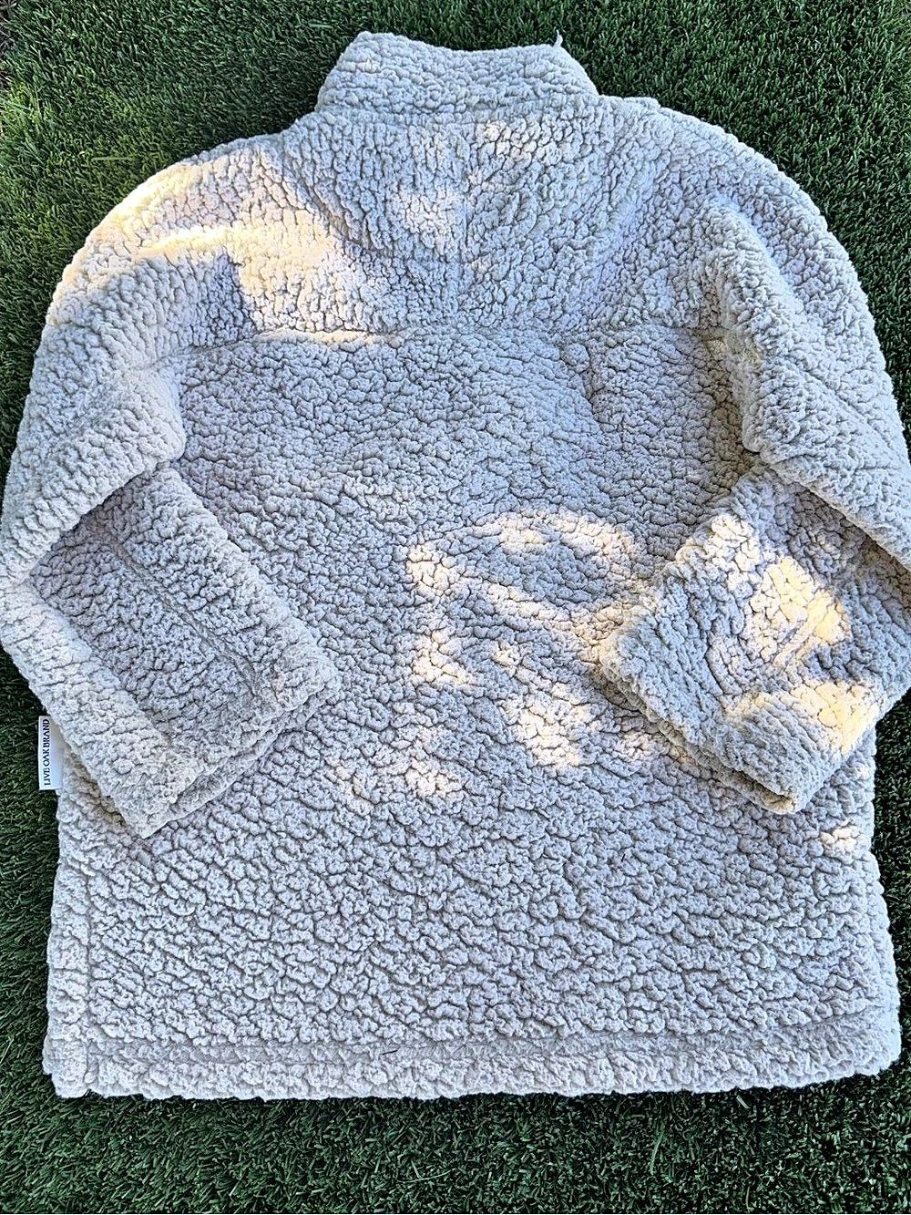 Live Oak Brand Quarter-Zip Sherpa Fleece Pullover White Youth Large - Picture 2 of 3